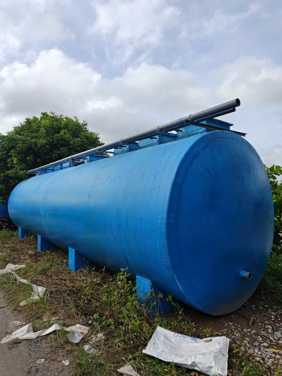 Bồn composite trụ ngang lớn
